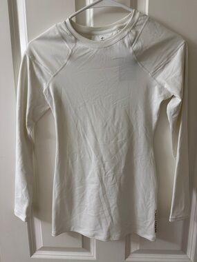 Long-Sleeve Crewneck Top - Ivory White